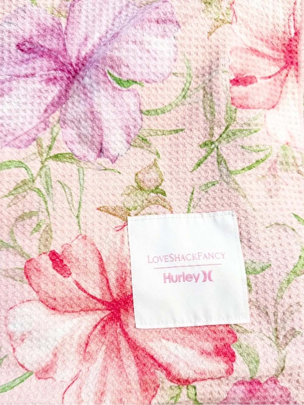 LoveShackFancy x Hurley Rectangle Waffle Sand-Free Reversible Towel 70” x 59”